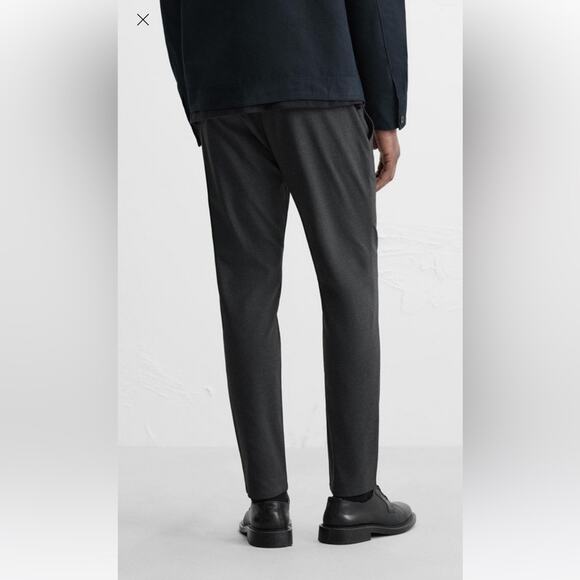 Zara Charcoal Gray Slim Stretch Melange Pants - Picture 7 of 7